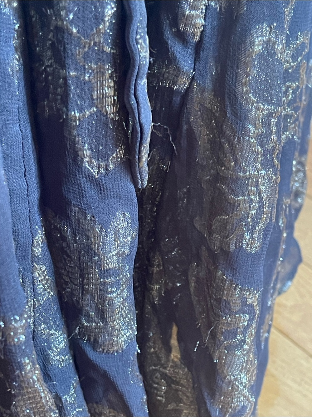 Free People Holding on convertible black and gold foil flowers maxi dress Sz S - Picture 17 of 17